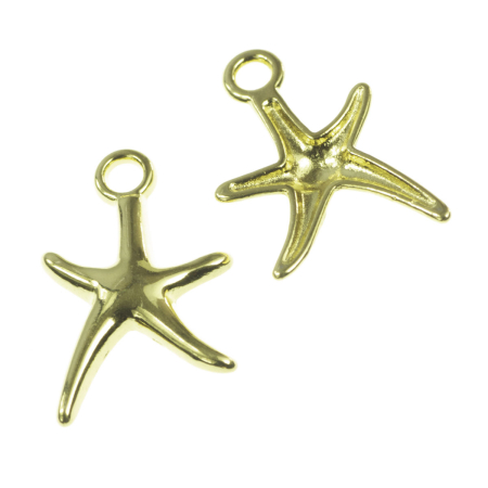 Accesorii metalice - Charm, zamac placat cu aur, 18x11 mm, gros. 2 mm