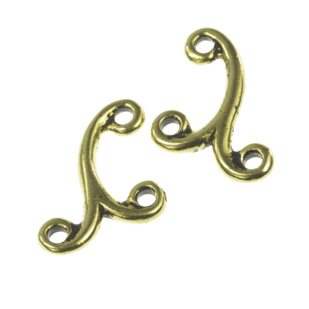 Accesorii metalice - Conector, aliaj placat cu aur antichizat, 12x12 mm, gros. 2 mm