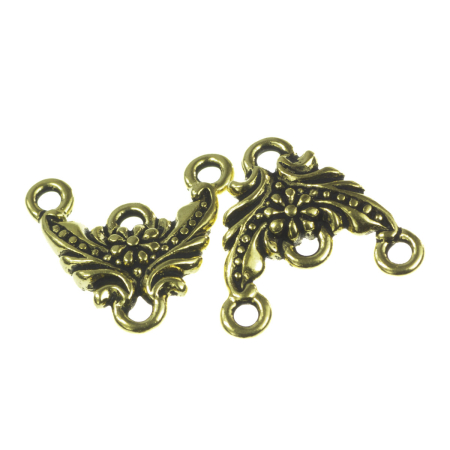 Accesorii metalice - Conector, aliaj placat cu aur antichizat, 9x10 mm