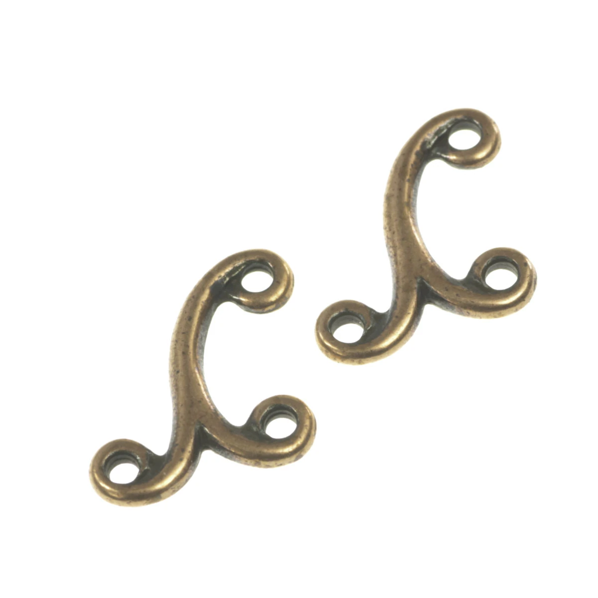 Conectori, link-uri si tuburi - Conector, aliaj placat cupru antichizat, 12x12 mm, gros. 2 mm
