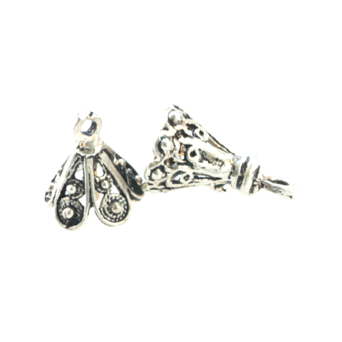 Accesorii diverse - Conuri cu pin in interior, filgram,, argint 925 antichizat, inaltime 11 mm, diametrul 10 mm
