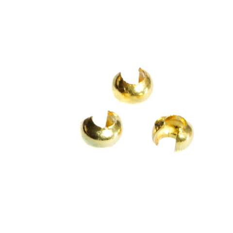 Bile si crimpi - Cover crimp, argint 925 placat cu aur, diametrul 4 mm