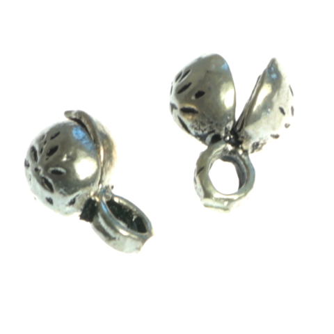 Bile si crimpi - Cover crimp cu za de prindere, argint 925 antichizat, diametrul 5 mm