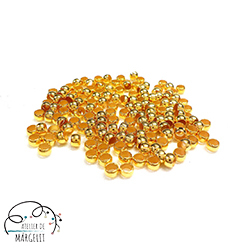 Accesorii metale comune - Cover crimp 2.5x4mm (Ã˜ 1.8mm) din alama placata cu aur 24K