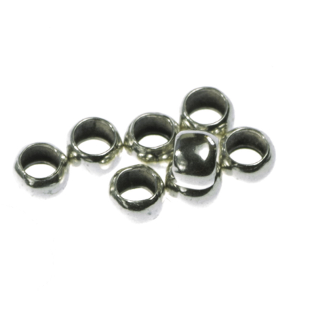 Accesorii metalice - Crimp, alama placata cu argint, D 3 mm, orif. 1.9 mm