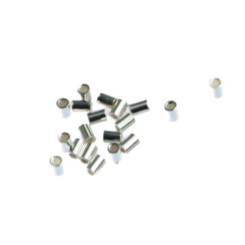 Crimpi, cover crimpi  argint - Crimpi cilindrici, argint 925, lungime 2 mm, diametrul 1.5 mm