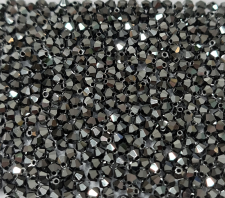 Cristale Preciosa - Cristale biconice PreciosaÂ® 3 mm jet Hematite-f