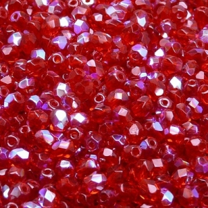 Margele Cehia - Cristale cehesti firepolish 4 mm Red AB