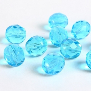 Margele Cehia - Cristale cehesti firepolish 8 mm Aqua