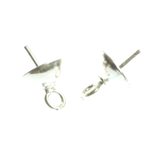 Accesorii diverse - Cupa cu surub pentru perla de 5 mm, argint 925, diametrul 6 mm