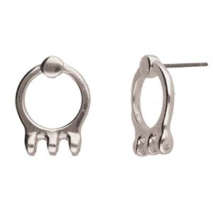 Accesorii metalice - Cymbal FARALI III pentru margele Superduo placat argint antichizat
