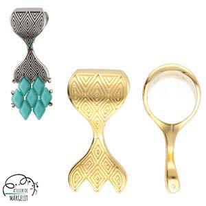 Accesorii metale comune - Cymbal PALIOCHORI III pentru margele Gemduo placat aur 24K
