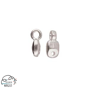 Accesorii metale comune - Cymbal VOURKOTI pentru margele Superduo placat argint antichizat