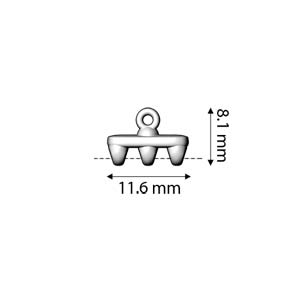 Accesorii metalice - Cymbal ROZOS III pentru margele Superduo placat argint antichizat