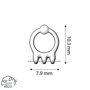 Cymbal FARALI III pentru margele Superduo placat argint antichizat [1]