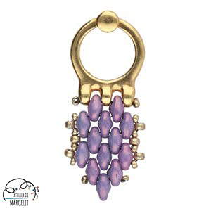 Cymbal FARALI III pentru margele Superduo placat aur 24K [3]