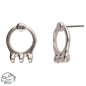Accesorii metale comune - Cymbal FARALI III pentru margele Superduo placat argint antichizat