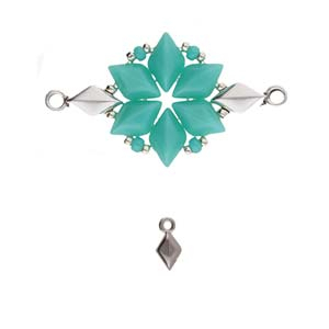 Accesorii Cymbal pentru margele cehesti - Cymbal SYKIA pentru margele Gemduo placat argint antichizat