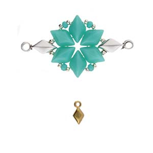 Accesorii Cymbal pentru margele cehesti - Cymbal SYKIA pentru margele Gemduo placat aur 24K