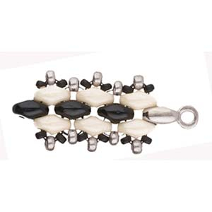 Cymbal VOURKOTI pentru margele Superduo placat argint antichizat [2]