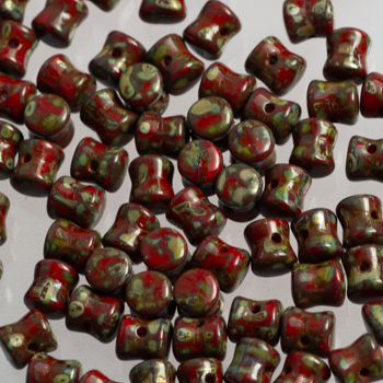 Margele Cehia - Diabolo 4x6 mm Opaque Red Picasso