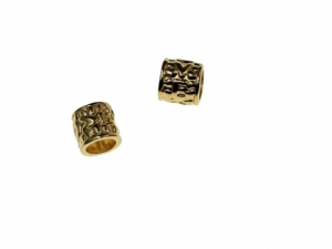 Accesorii argint - Distantier cilindric argint 925 placat cu aur L 6 mm D 6 mm