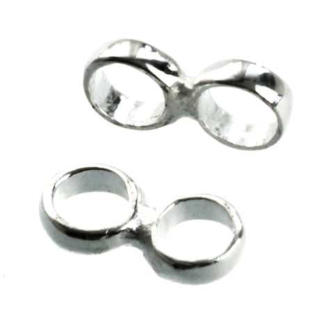 Capacele distantiere margele tuburi - Distantier cu doua anouri, argint 925, lungime 10 mm, grosime 2.5 mm, diametrul 5 mm