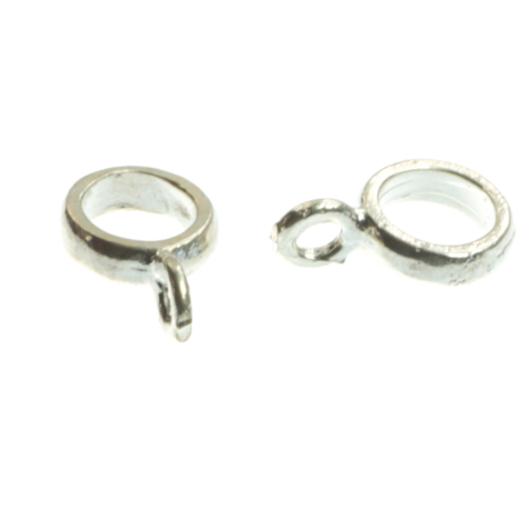 Capacele distantiere margele tuburi - Distantier cu za de prindere, argint 925, latime 2 mm, grosime 1 mm, diametrul 7 mm