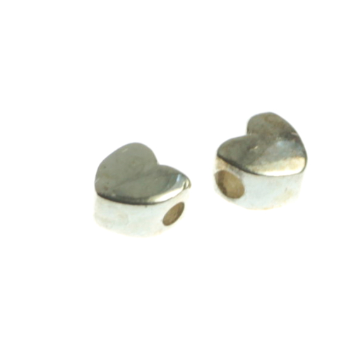 Capacele distantiere margele tuburi - Distantier inimioara, argint 925, diametrul 4 mm