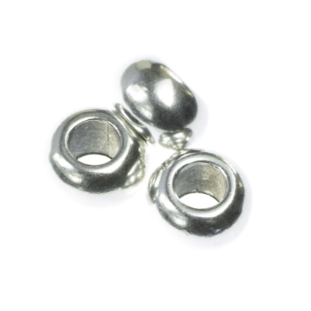 Distantiere - Distantier rotund, zamac placat cu argint, l 5 mm, D 8 mm, orif. 3.7 mm