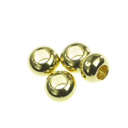 Accesorii metalice - Distantier rotund, zamac placat cu aur, l 2.5 mm, D 5 mm, orif. 2 mm