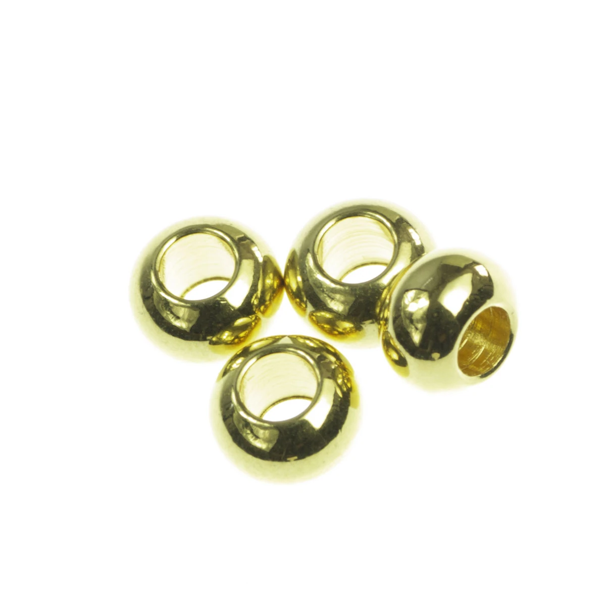 Distantiere - Distantier rotund, zamac placat cu aur, l 2.5 mm, D 5 mm, orif. 2 mm