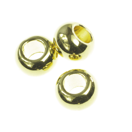 Accesorii metalice - Distantier rotund, zamac placat cu aur, l 5 mm, D 8 mm, orif. 3.5 mm