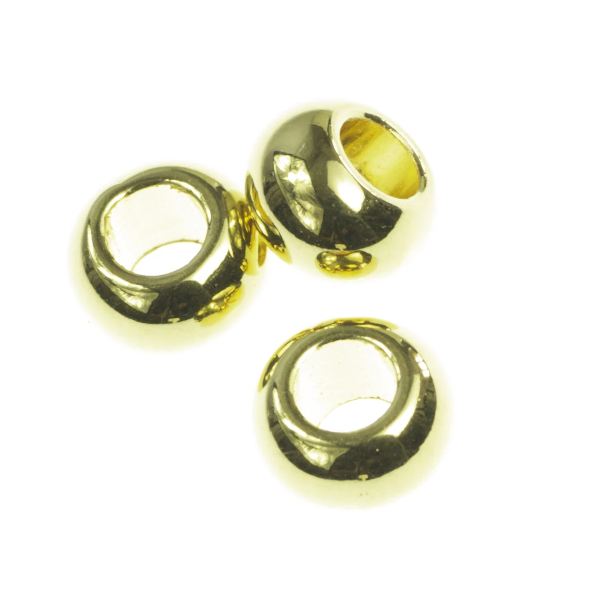 Distantiere - Distantier rotund, zamac placat cu aur, l 5 mm, D 8 mm, orif. 3.5 mm