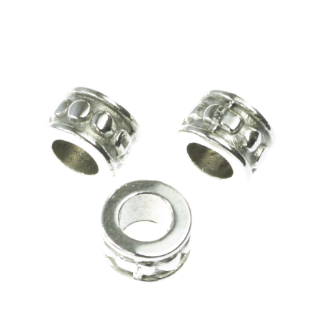 Accesorii metalice - Distantier tub, zamac placat cu argint, 6x4 mm, D 3.3 mm