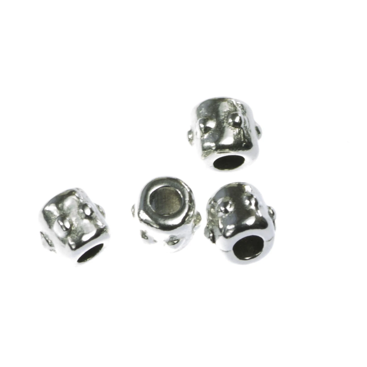 Distantiere - Distantier tub, zamac placat cu argint, L 3.7 mm, D 3.3 mm, orif. 1.3 mm