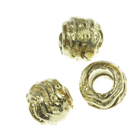 Accesorii metalice - Distantier, zamac placat cu aur, D 11 mm, gros. 9 mm, orif. 5 mm