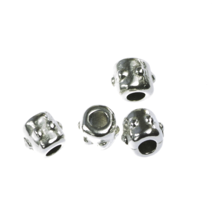 Accesorii metalice - Distantier tub, zamac placat cu argint, L 3.7 mm, D 3.3 mm, orif. 1.3 mm