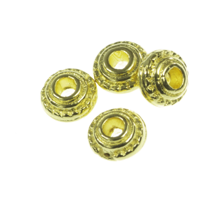 Accesorii metalice - Distantier, zamac placat cu aur, l 4 mm, D 5 mm