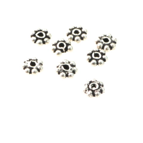 Capacele distantiere margele tuburi - Distantiere, argint 925 antichizat, grosime 1 mm, diametrul 3 mm