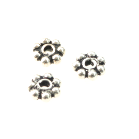 Capacele distantiere margele tuburi - Distantiere, argint 925 antichizat, grosime 1 mm, diametrul 4 mm