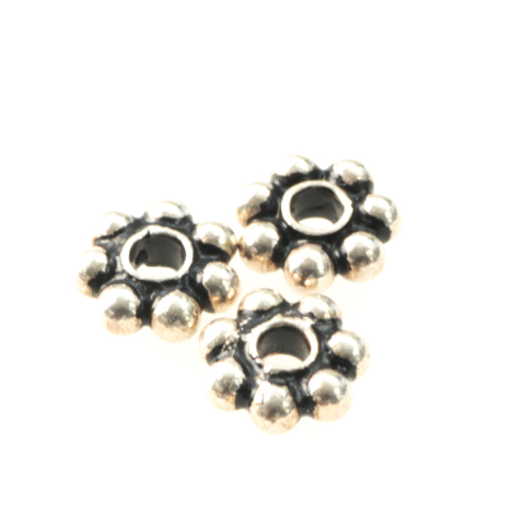 Capacele distantiere margele tuburi - Distantiere, argint 925 antichizat, grosime 2 mm, diametrul 6 mm