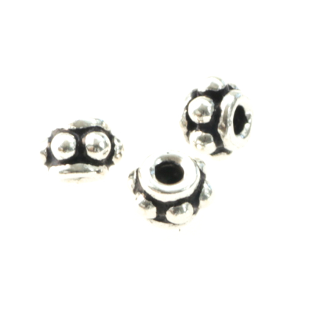 Capacele distantiere margele tuburi - Distantiere, argint 925 antichizat, grosime 3.5 mm, diametrul 5 mm