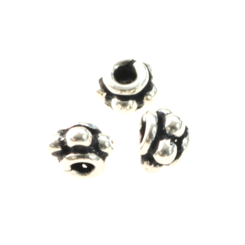 Capacele distantiere margele tuburi - Distantiere, argint 925 antichizat, grosime 3 mm, diametrul 4 mm