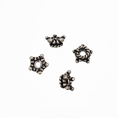 Distantiere, argint 925 antichizat, inaltime 4 mm, diametrul 8 mm [1]