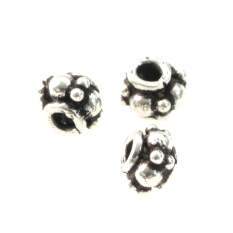 Capacele distantiere margele tuburi - Distantiere, argint 925 antichizat, latime 4 mm, diametrul 5 mm