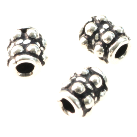 Capacele distantiere margele tuburi - Distantiere, argint 925 antichizat, lungime 5.5 mm, diametrul 4.5 mm