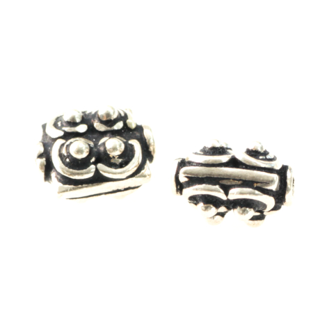 Capacele distantiere margele tuburi - Distantiere, argint 925 antichizat, lungime 9 mm, latime 7.5 mm, grosime 4.5 mm