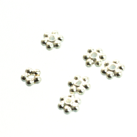 Capacele distantiere margele tuburi - Distantiere, argint 925, diametrul 4 mm