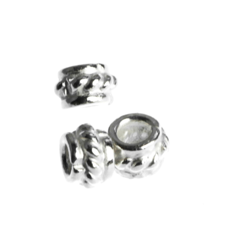 Capacele distantiere margele tuburi - Distantiere, argint 925, grosime 3 mm, diametrul 5 mm